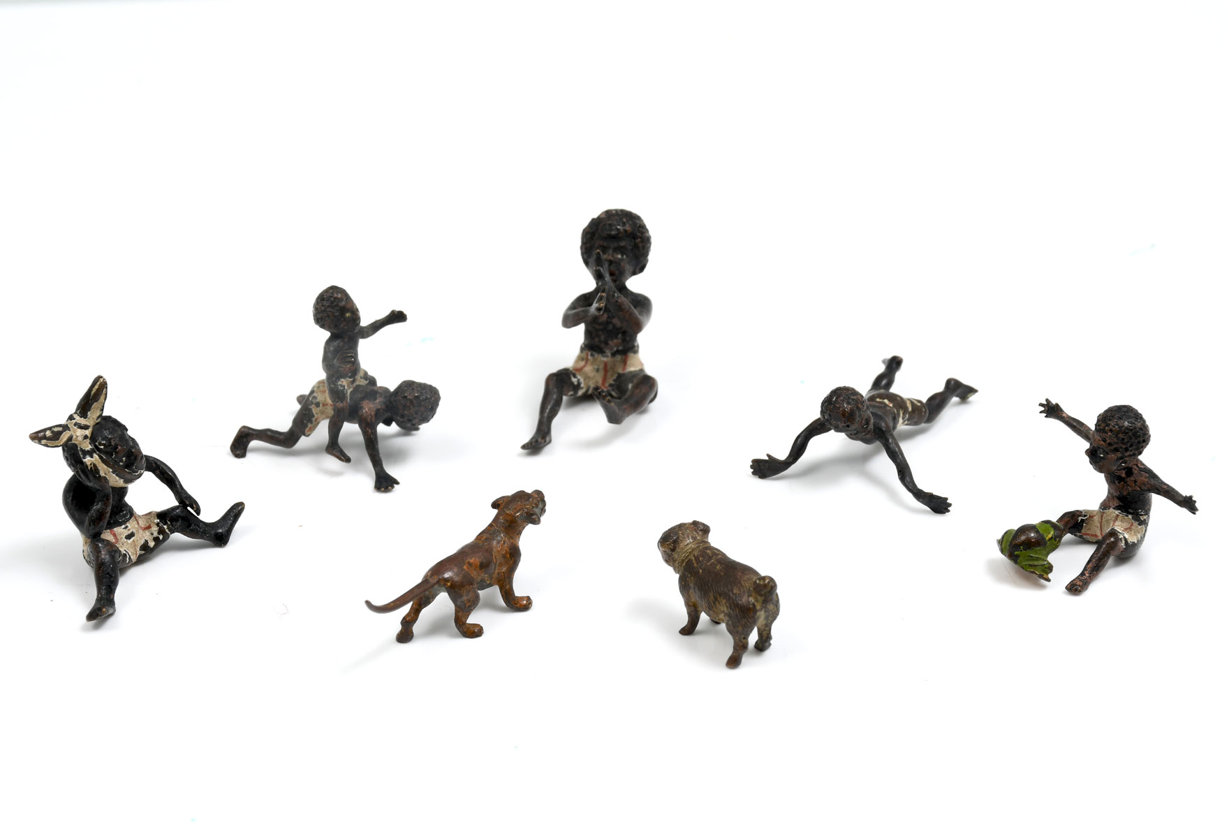 Appraisal: PC BLACK AMERICANA MINIATURE LEAD BRONZE FIGURES PC Black Americana