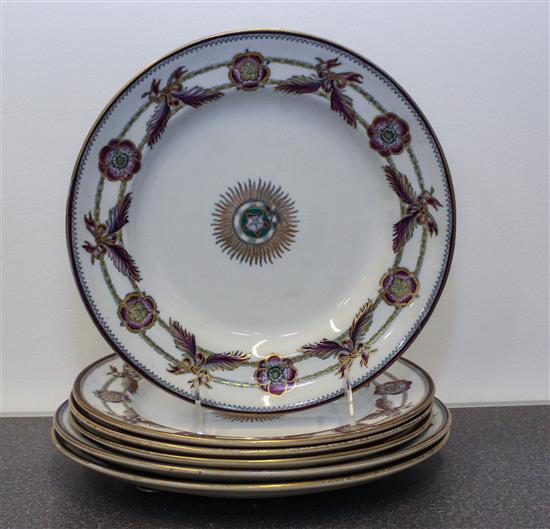 Appraisal: Sale Lot A Set of Six English Porcelain Dinner Plates