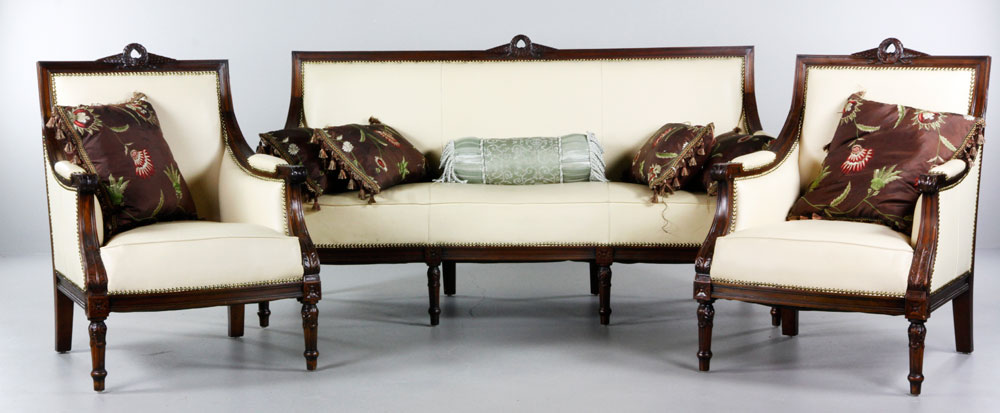 Appraisal: - th C Sofa and Chair Set th century sofa