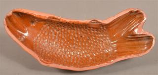 Appraisal: Pennsylvania th Century Redware Fish Mold Pennsylvania th Century Interior