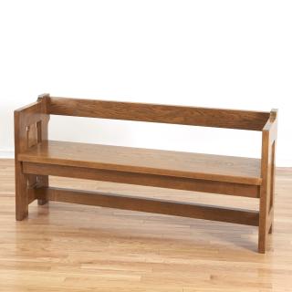 Appraisal: Arts Crafts oak hall bench by Carl Westman Arts Crafts