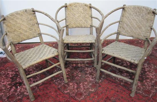 Appraisal: OUTDOOR CHAIR SET A th C Vintage Adirondack chair set