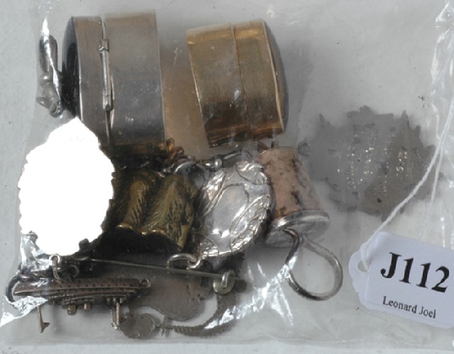 Appraisal: BAG OF ASSORTED SILVER AND STERLING SILVER JEWELLERY INCUDING PILL