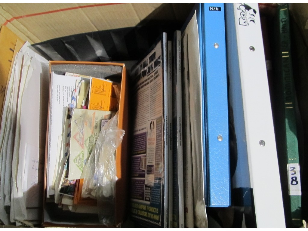 Appraisal: Box of albums of stamps and postcards