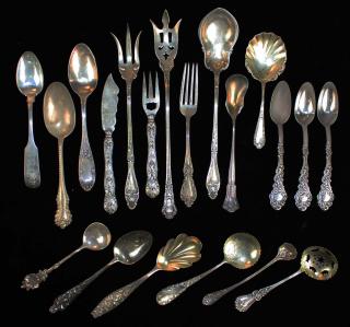 Appraisal: Repousse Decorative Sterling Flatware Pcs Including Schiebler Dominic Haff Gorham