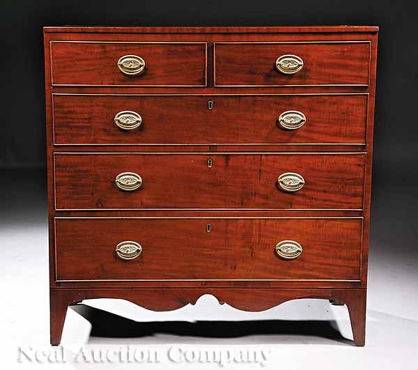 Appraisal: An American Federal Mahogany Chest of Drawers early th c