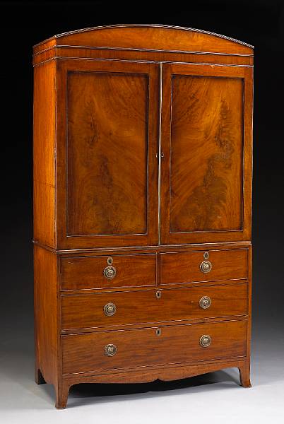 Appraisal: A George III mahogany linen press late th early th