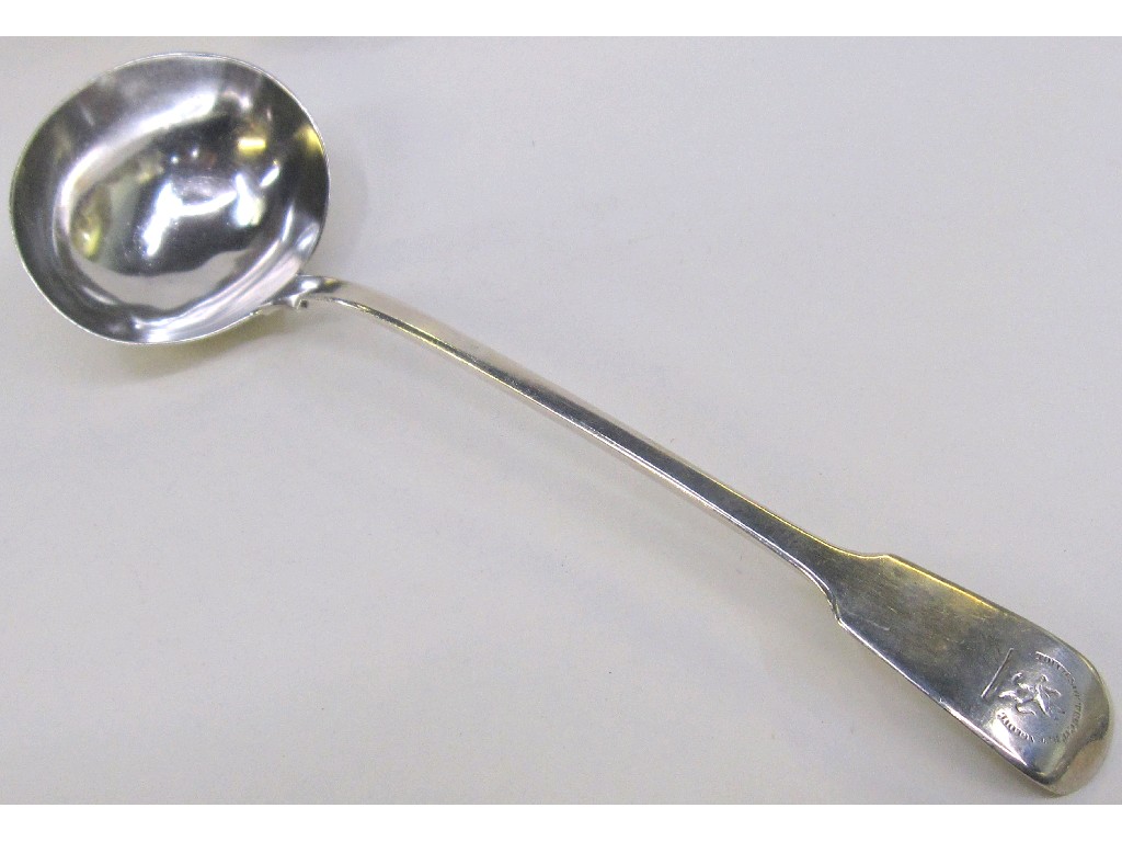 Appraisal: William IV silver soup ladle London