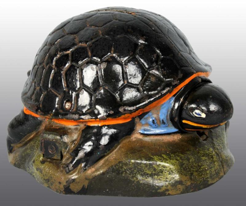 Appraisal: Cast Iron Turtle Bank Mechanical Bank Description Manufactured by Kilgore