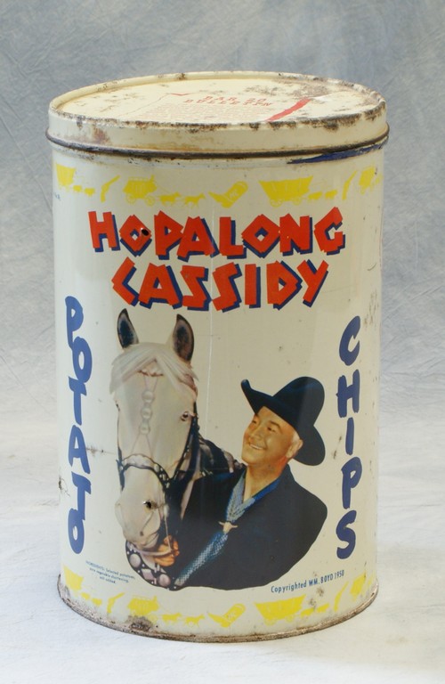 Appraisal: Hopalong Cassidy Potato Chips tin can manufactured by Kuehmann Foods