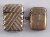 Appraisal: Two silver vesta cases one Victorian David and Lionel Spiers