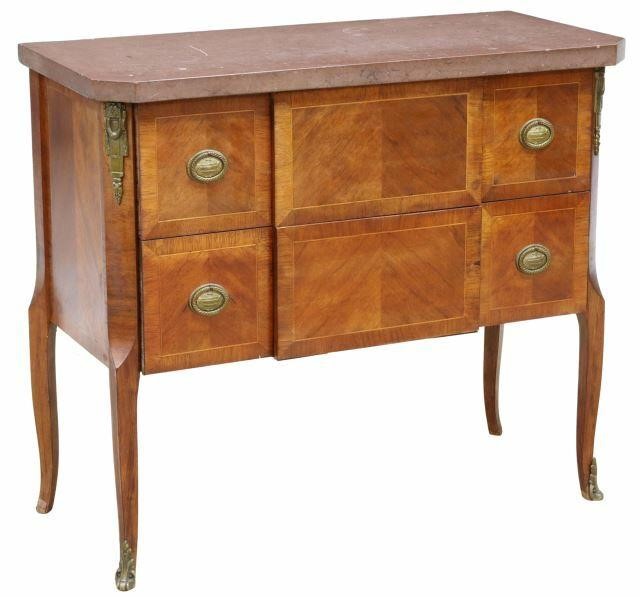 Appraisal: French style marble-top commode early th c now fashioned to