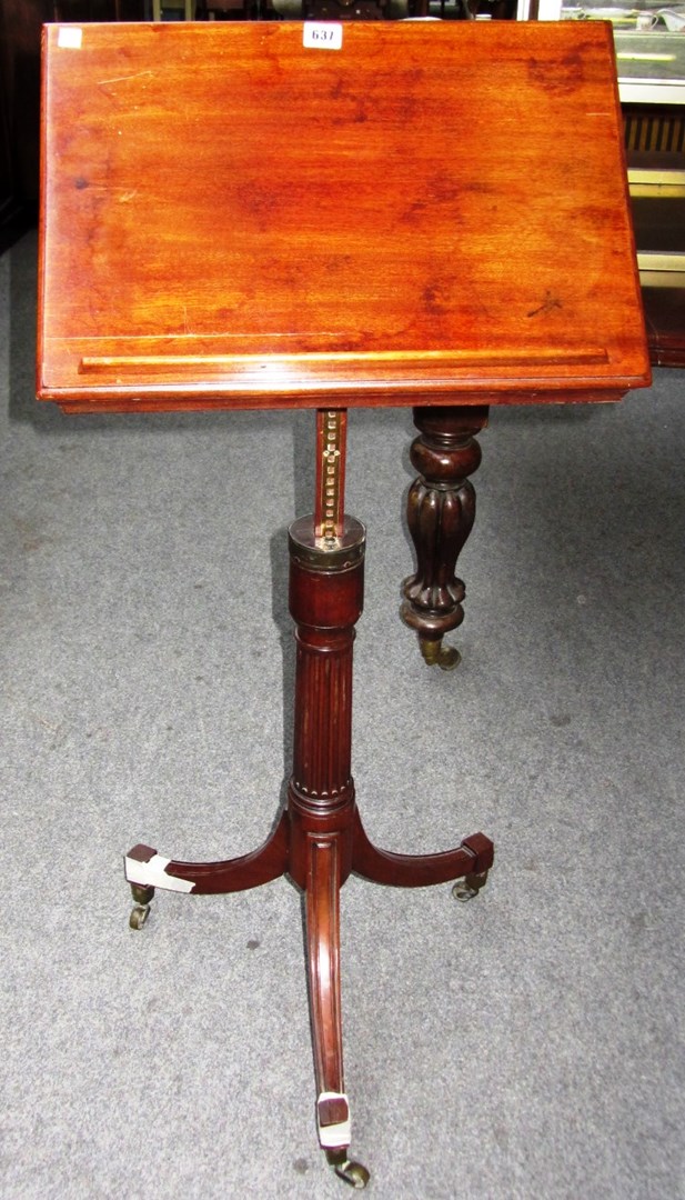 Appraisal: A th century mahogany angle and height adjustable reading stand