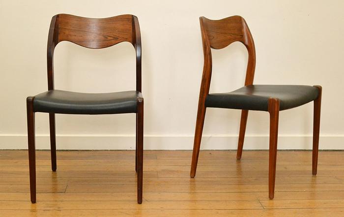 Appraisal: SET OF SIX DANISH MOLLER ROSEWOOD DINING CHAIRS