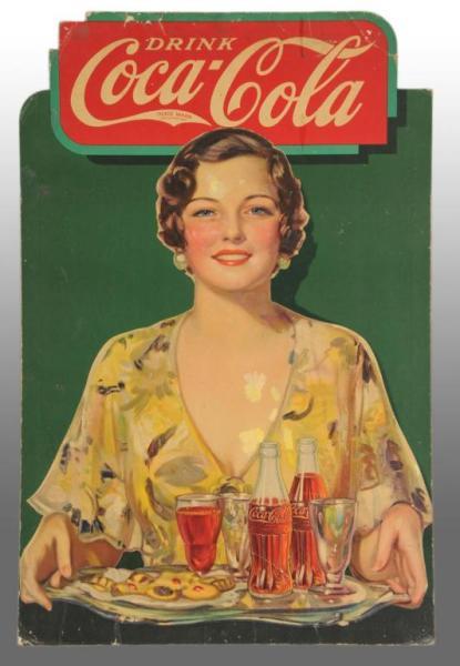 Appraisal: Cardboard Coca-Cola Cut-Out Sign Description s Great color remains but