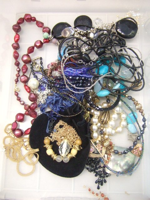 Appraisal: A collection of costume jewellery mostly necklaces and some pendant