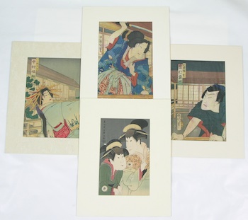 Appraisal: A Lot of Four Japanese Woodblock Prints in Colors A