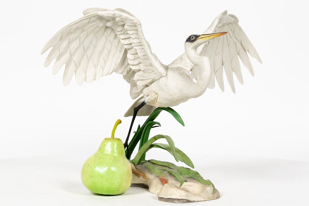 Appraisal: Signed Boehm Audubon Great White Egret Figurine Boehm American founded