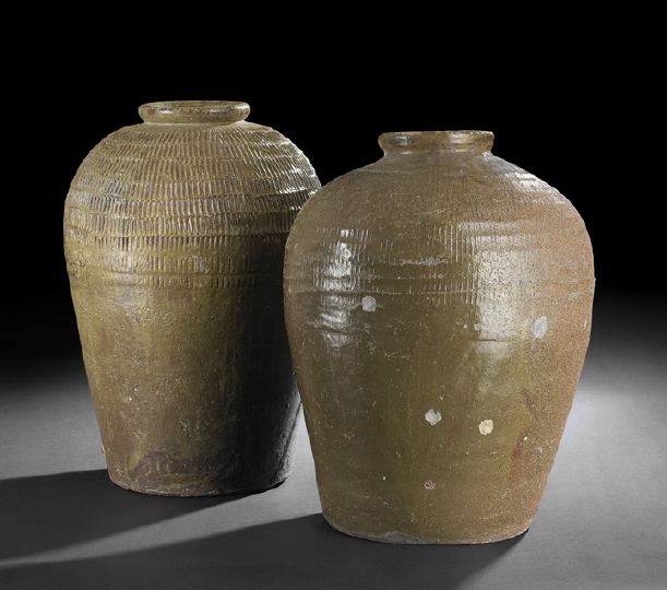 Appraisal: Group of Two Provincial Chinese Earthenware Storage Vessels th century