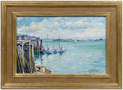 Appraisal: George Frank M uuml ller seascape Cincinnati Ohio - sailboats