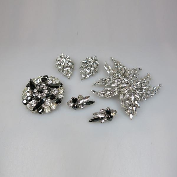 Appraisal: Two Sherman Silver Tone Metal Brooches And Clip Earrings set