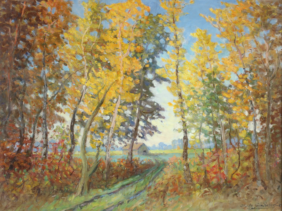 Appraisal: CLYDE LEON KELLER OIL ON CANVASBOARD Oregon - Autumn Glory