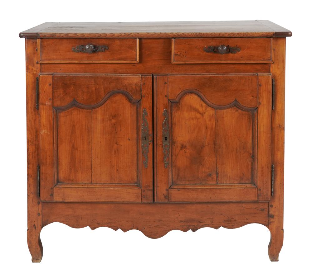 Appraisal: FRENCH PROVINCIAL WALNUT CABINETwith two drawers over a pair of