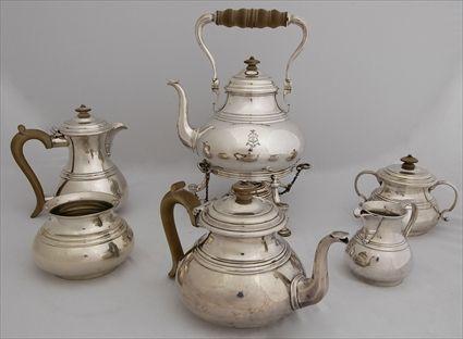 Appraisal: ENGLISH SILVER SIX-PIECE TEA AND COFFEE SERVICE Maker's mark Charles