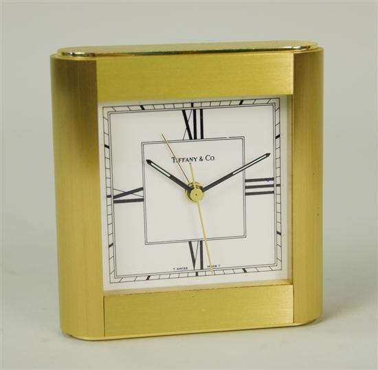 Appraisal: TIFFANY CO BRASS DESK CLOCK height inches