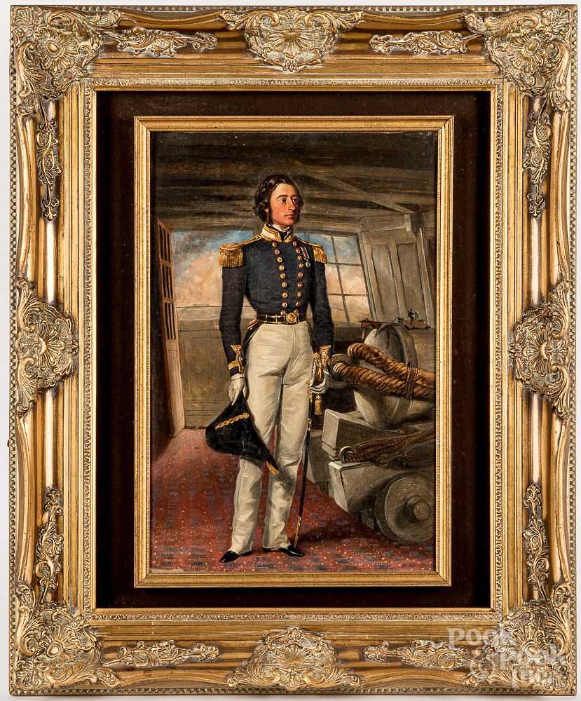 Appraisal: Oil on canvas portrait of a military officer Oil on