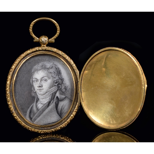 Appraisal: French School late th c - Portrait Miniature of a