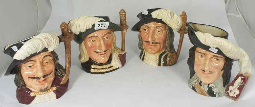 Appraisal: Royal Doulton Large Character Jugs Porthos D Aramis D Athos