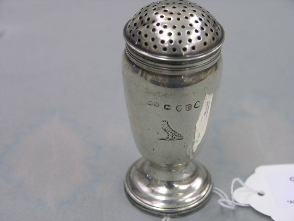 Appraisal: A Georgian silver pepper by William Bateman pedestal form with