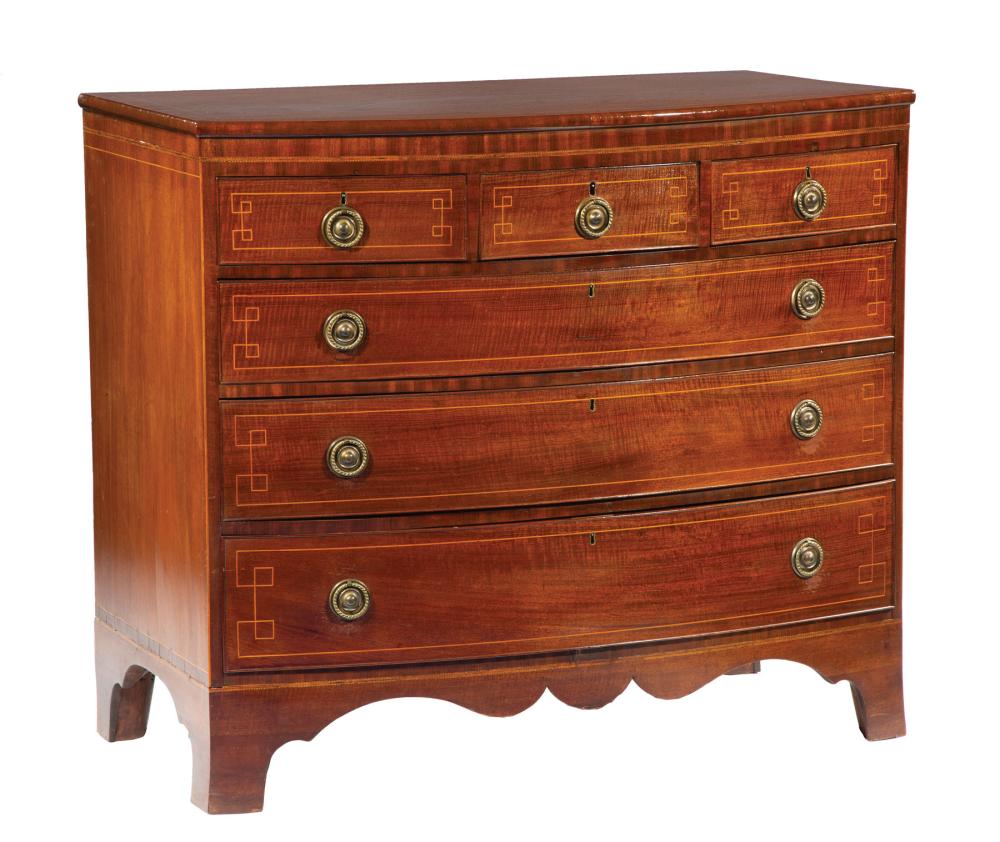 Appraisal: George III Inlaid Mahogany Chest of Drawers late th early