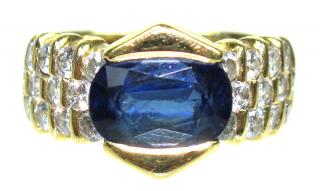 Appraisal: Lady's Kurt Wayne Karat Sapphire Diamond Ring Kurt Wayne Karat