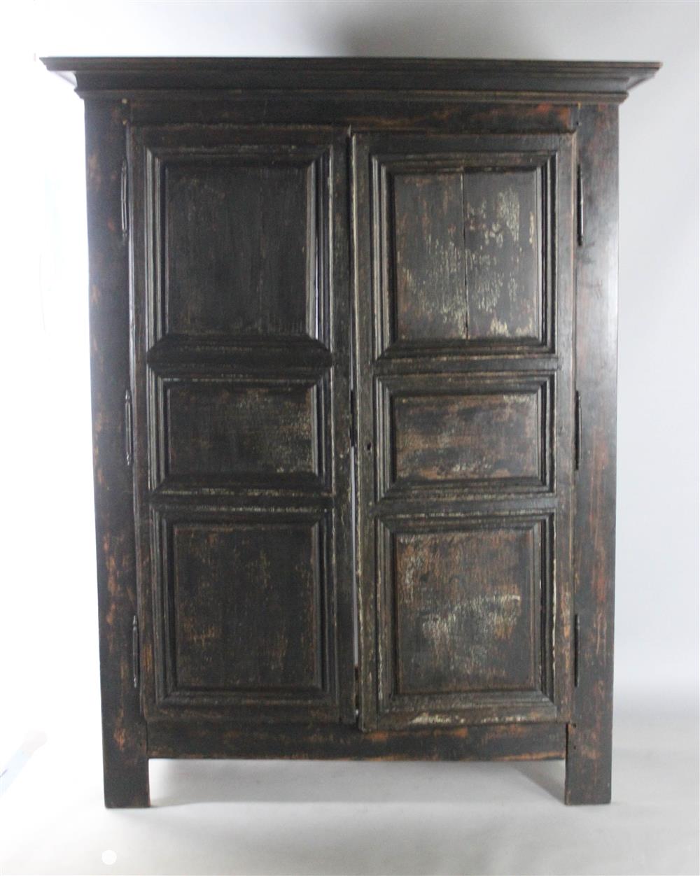 Appraisal: DISTRESSED WOOD BLACK PAINTED CONTINENTAL CABINET ESTATE OF TOM CLANCY