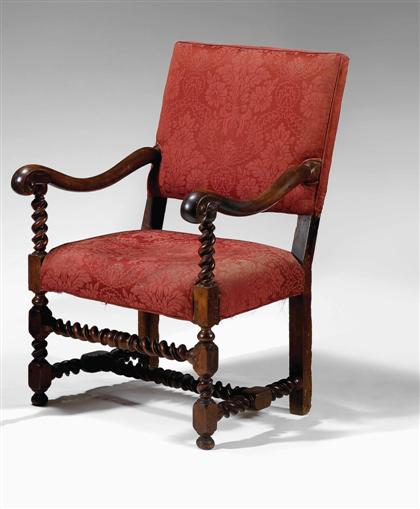 Appraisal: Continental baroque style walnut armchair th th century possibly italian