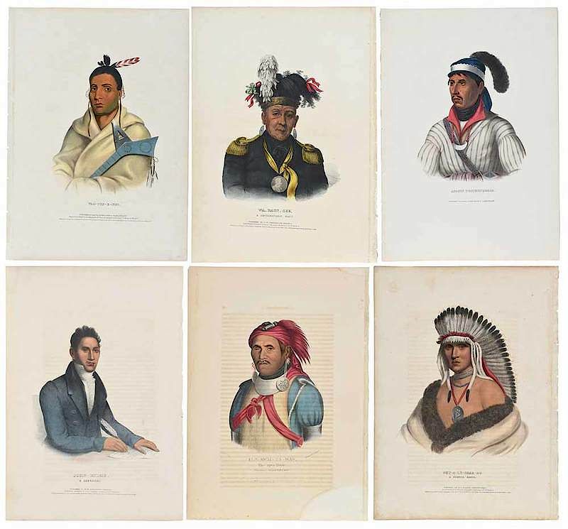 Appraisal: McKenny Hall th century Six Native American Portraits Els-Kwau-Ta-Waw John