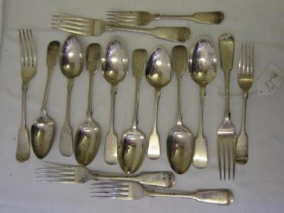 Appraisal: A MATCHED PART SET OF FLATWARE in Fiddle pattern comprising