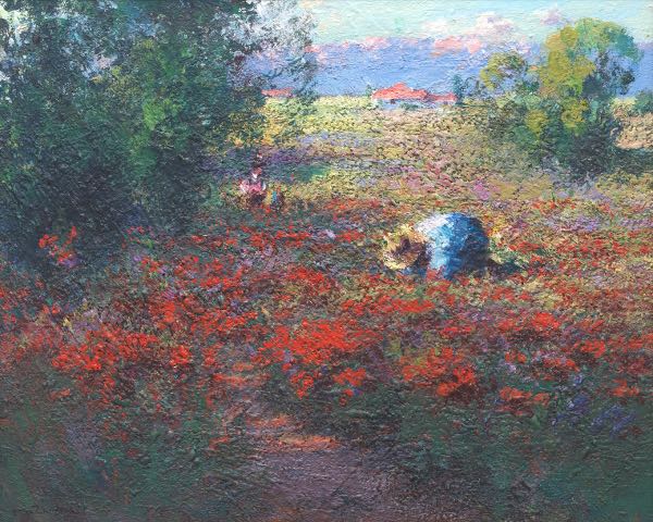 Appraisal: GEORGES FERRO LA GREE FRENCH B x Field of flowers