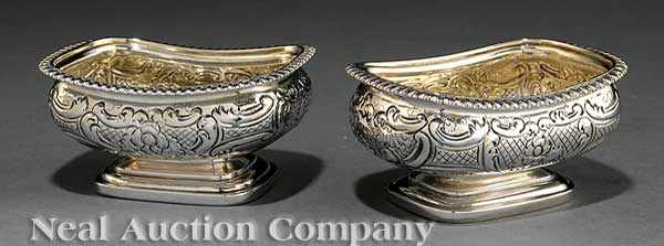 Appraisal: A Pair of George III Sterling Silver Salts Rebecca Emes