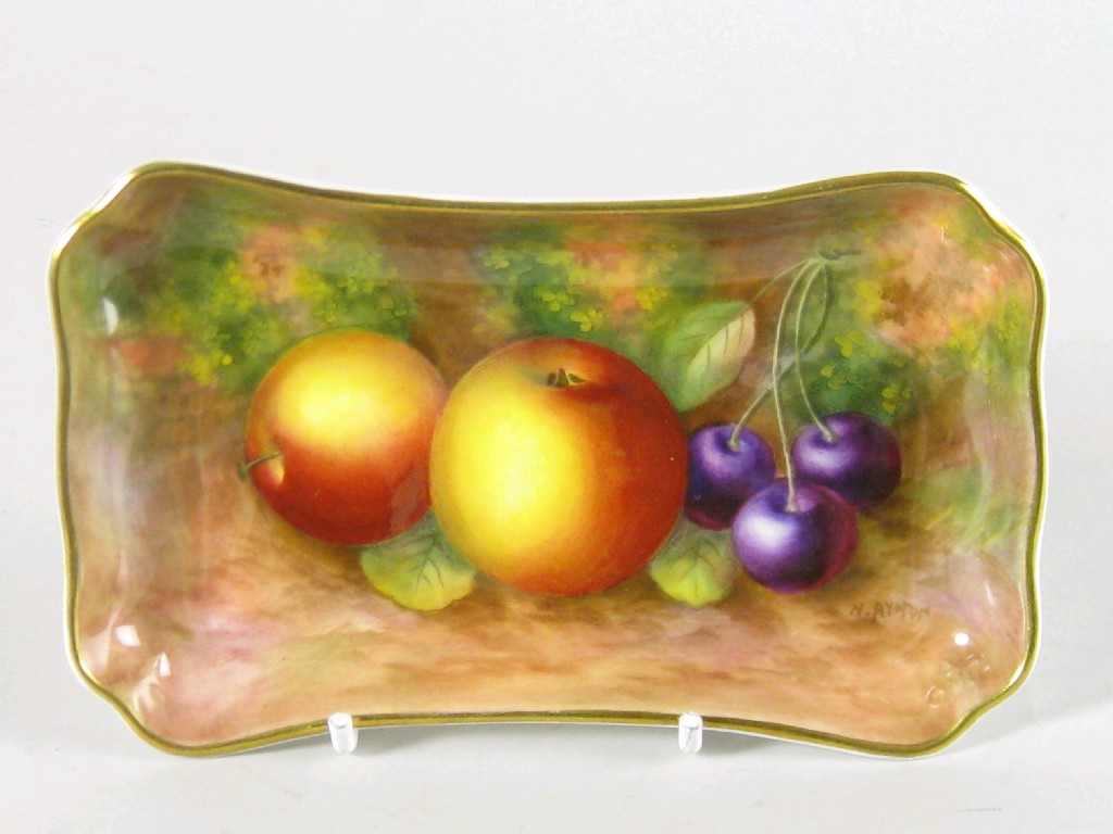 Appraisal: A Royal Worcester rectangular Dish painted fruit signed Ayrton in