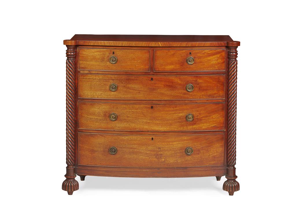 Appraisal: LATE REGENCY MAHOGANY CHEST OF DRAWERS POSSIBLY IRISH EARLY TH