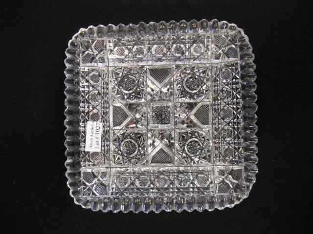 Appraisal: Cut Glass Square Tray hobstar cane brilliant period ''