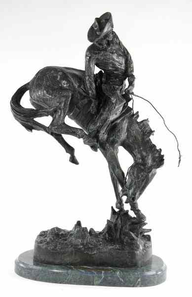 Appraisal: after Remington Sculpture - ''The Outlaw''raised on marble base x