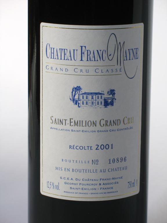 Appraisal: A CASE OF CHATEAU FRANC-MAYNE -