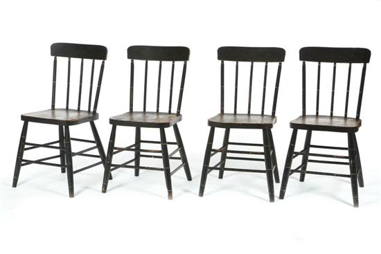 Appraisal: SET OF EIGHT DECORATED WINDSOR CHAIRS Corey Chair Manufacturing Company