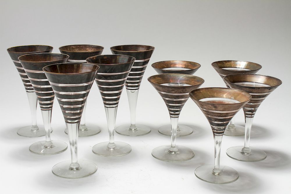 Appraisal: Dorothy Thorpe Modern Glass Stemware Pcs Dorothy Thorpe modern glass