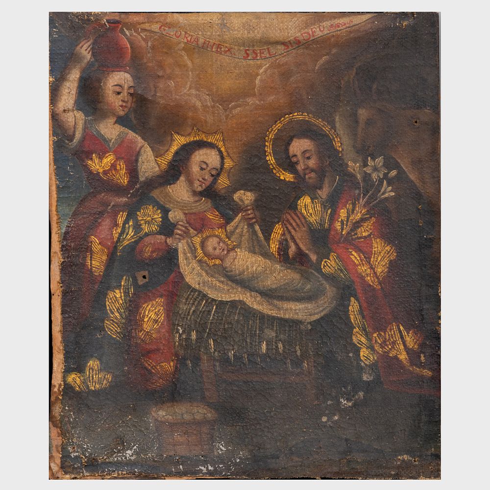 Appraisal: Icon of the Crucifixion with the Virgin St John and