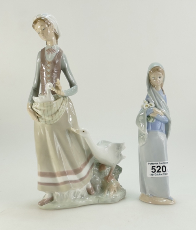 Appraisal: Large Lladro figure of girl with goose together with similar